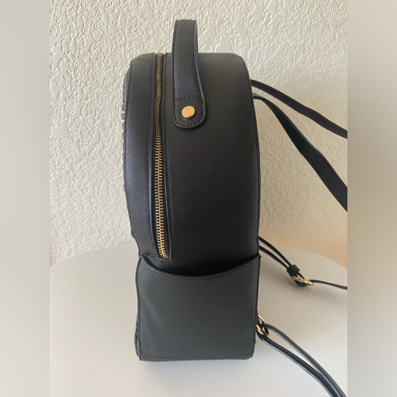 Calpak Faux Leather Kaya Backpack Handbag Purse Travel Bag - Black - Rounded - Picture 4 of 7